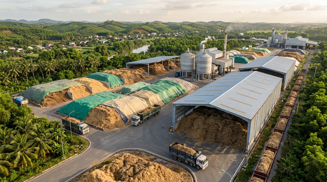 Kho chứa nhiên liệu biomass quy mô lớn