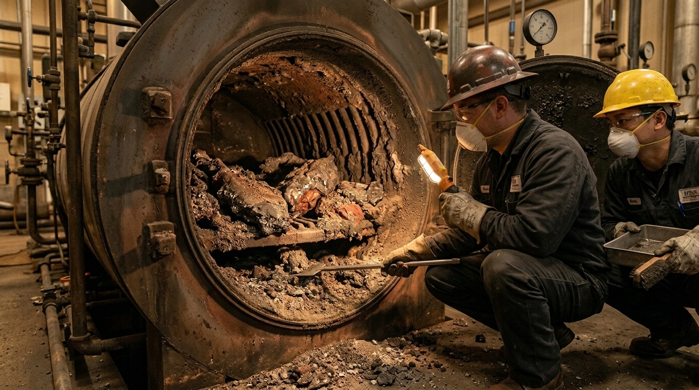 Buồng đốt lò hơi biomass bị đóng xỉ nghiêm trọng