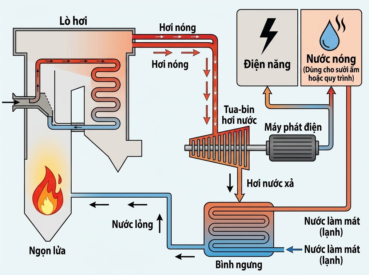 Hệ đồng phát sử dụng turbine hơi