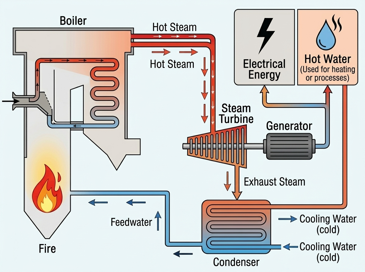 Cogeneration system using steam turbine